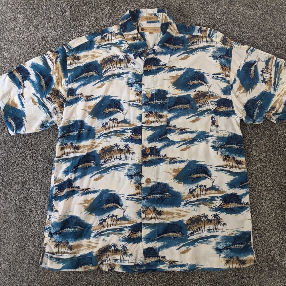 Men's Button Up w/Pocket Hawaiian Shirt (A354)